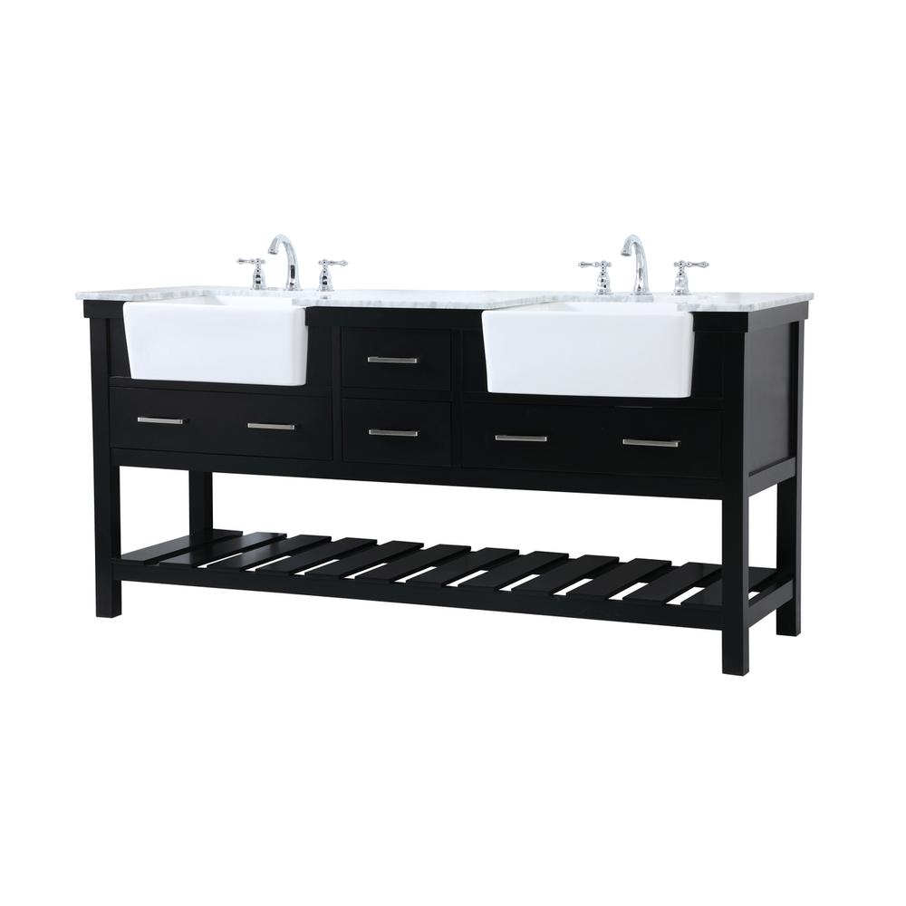 72 inch double bathroom vanity in black. Picture 7