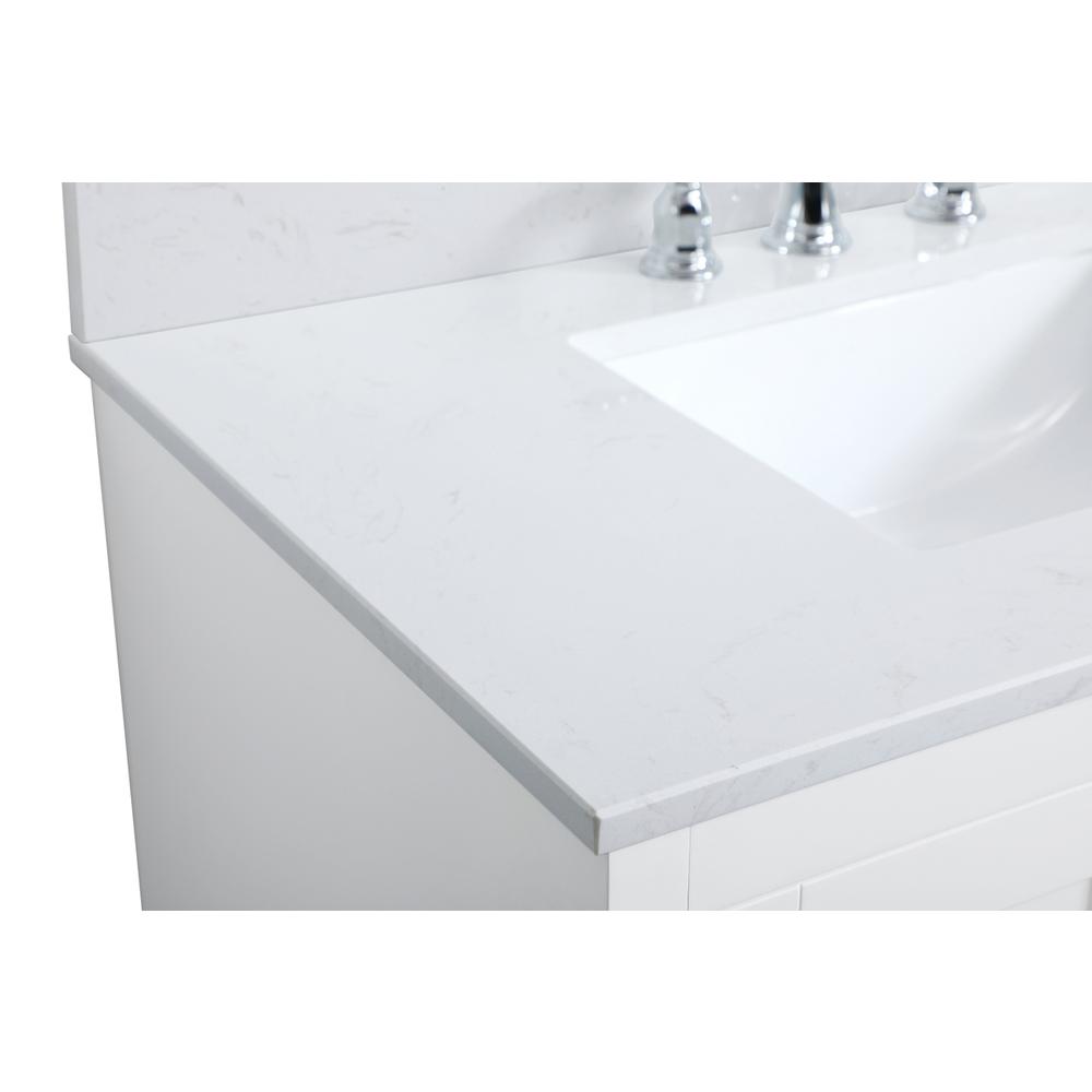 36 inch Single Bathroom Vanity in White with Backsplash. Picture 12