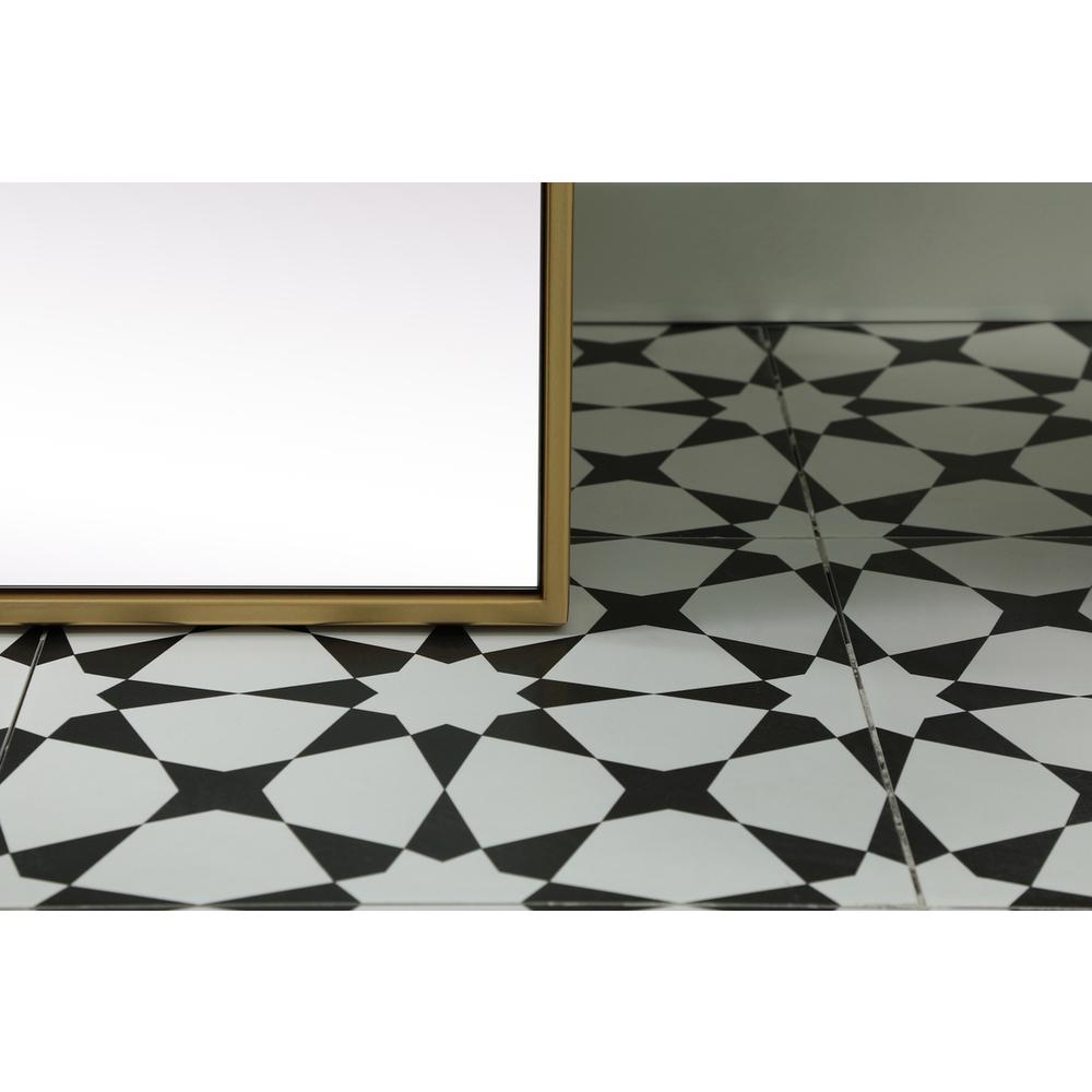 Metal Frame Rectangle Full Length Mirror 36x60 Inch in Brass. Picture 3