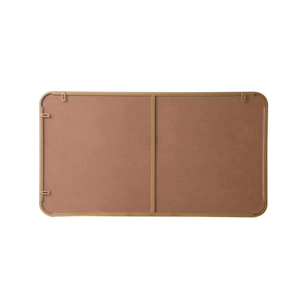 Soft corner metal rectangular mirror 22x40 inch in Brass. Picture 8