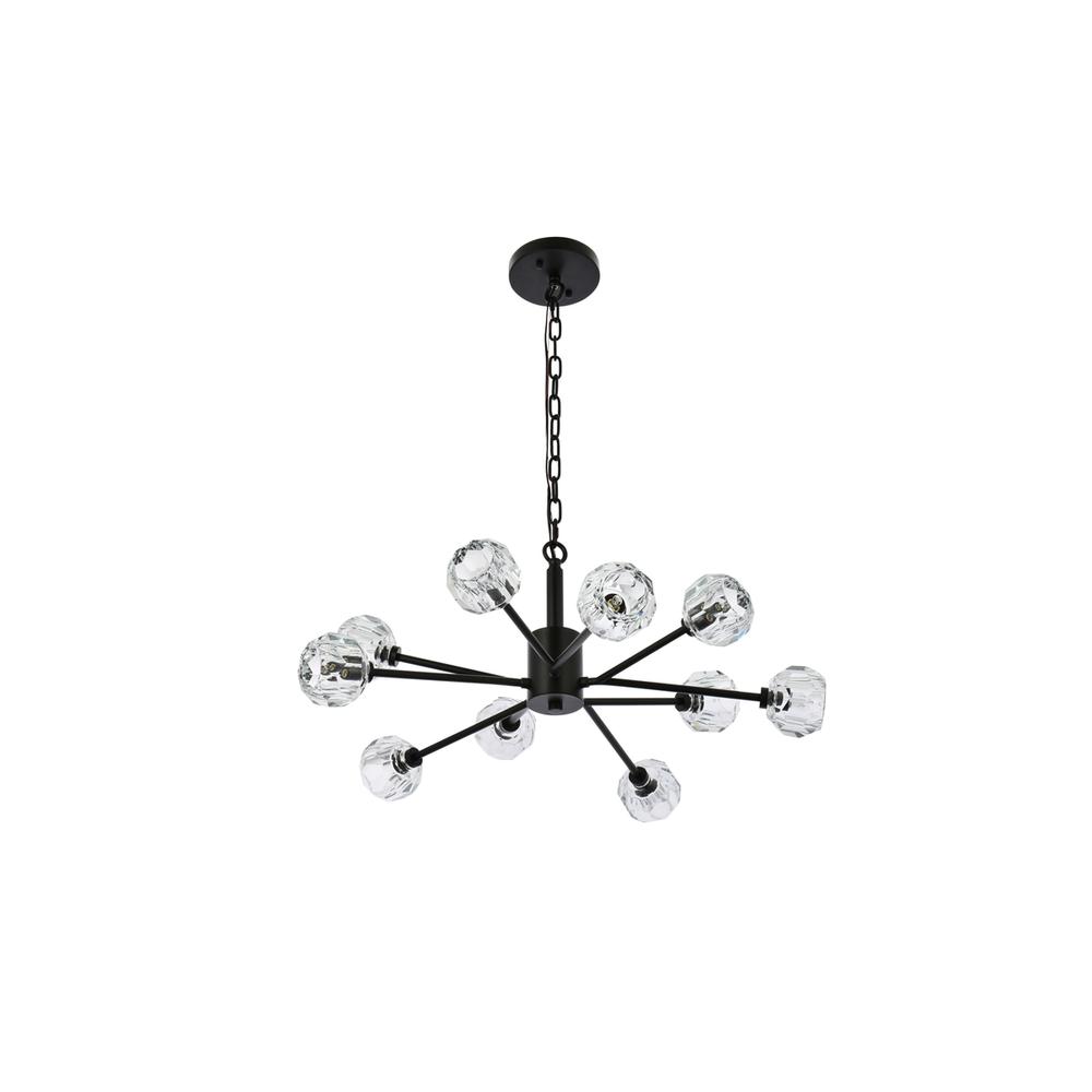 Graham 10 Light Pendant in Black. Picture 6