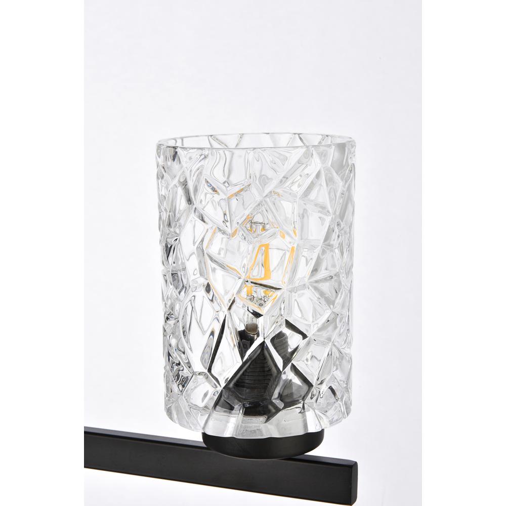 Cassie 3 lights bath sconce in black with clear shade. Picture 4