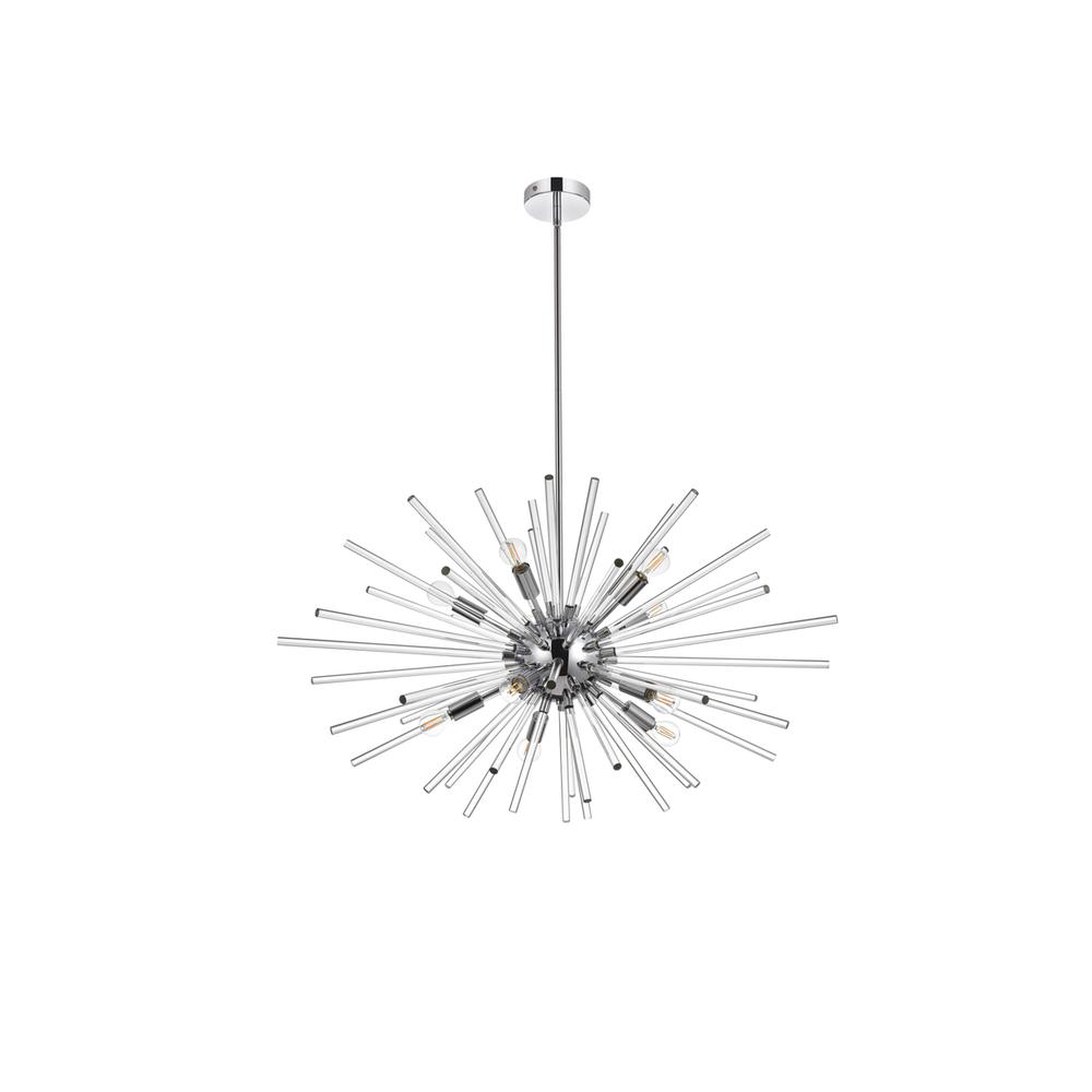 Sienna 32 inch crystal rod pendant in chrome. Picture 6