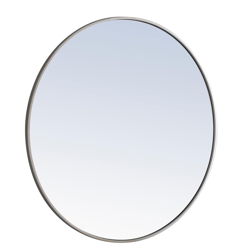 Metal frame Round Mirror 36 inch Silver finish. Picture 4