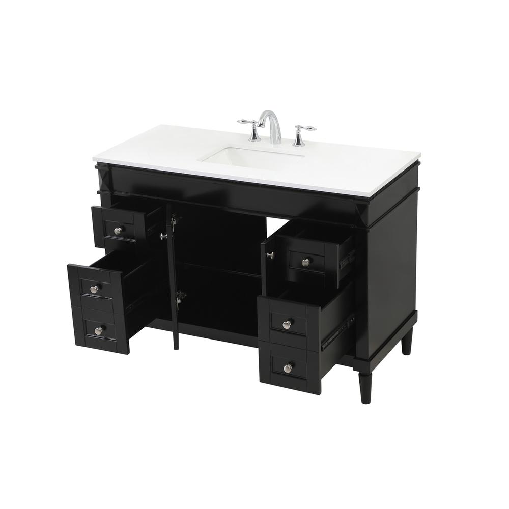 48 inch Single bathroom vanity in black. Picture 9
