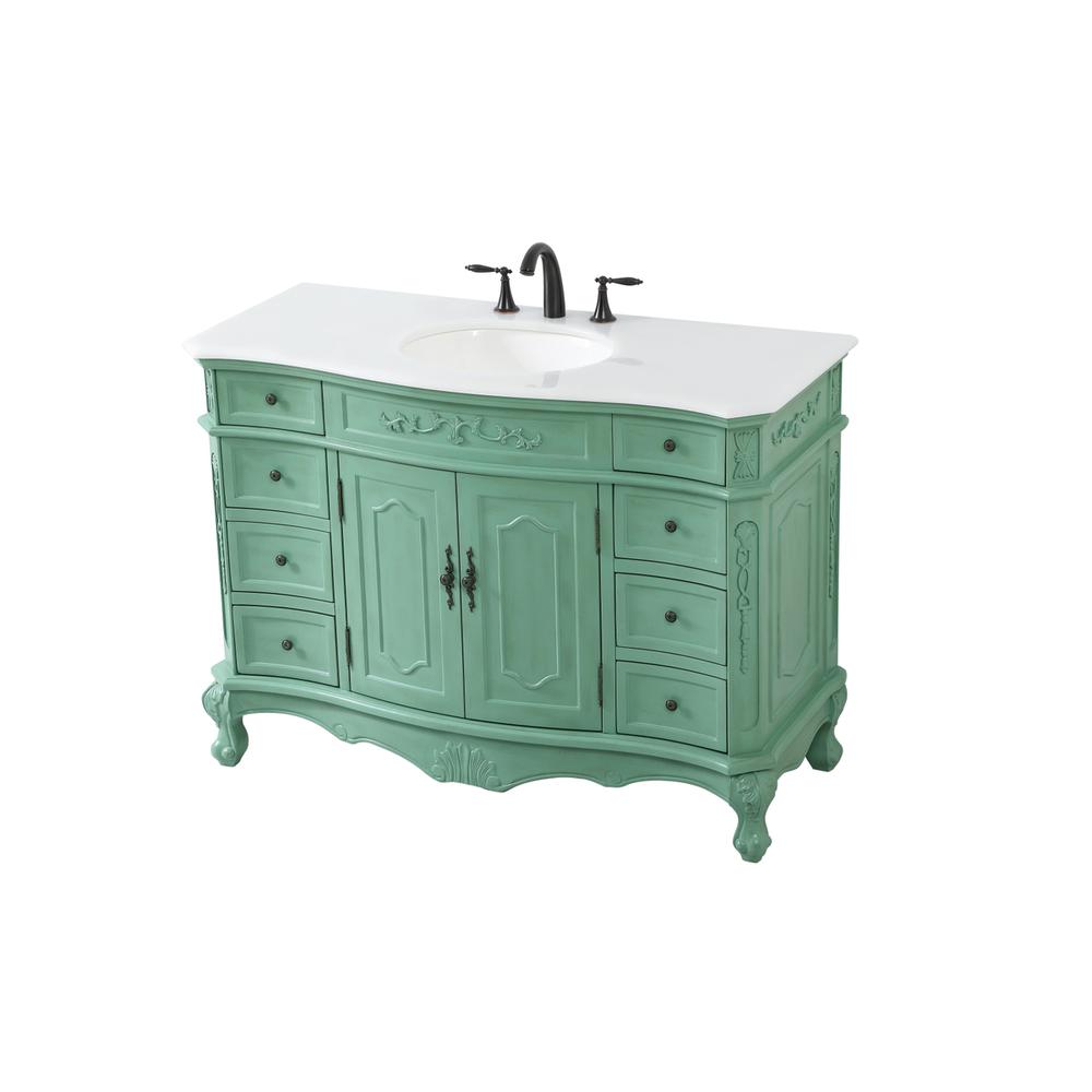 48 inch Single Bathroom vanity in vintage mint. Picture 8