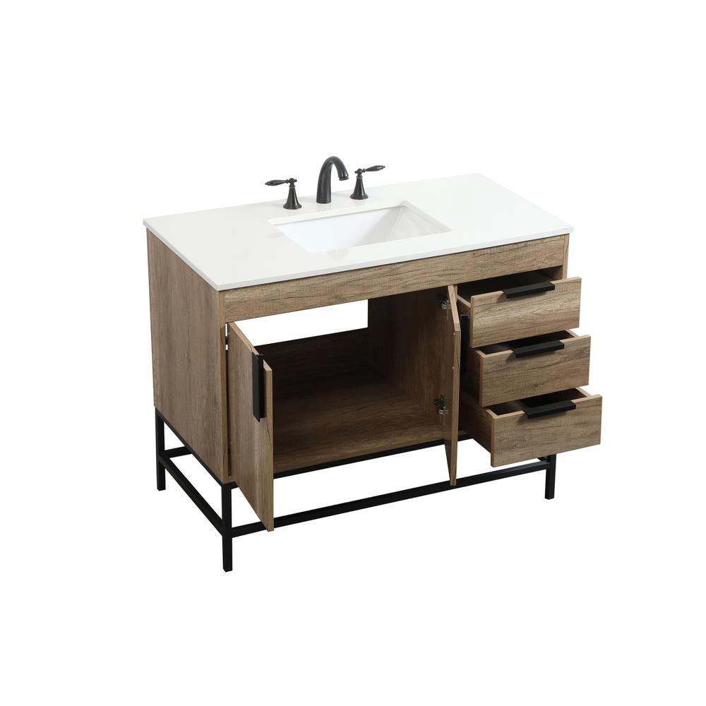 42 inch Single bathroom vanity in natural oak. Picture 9