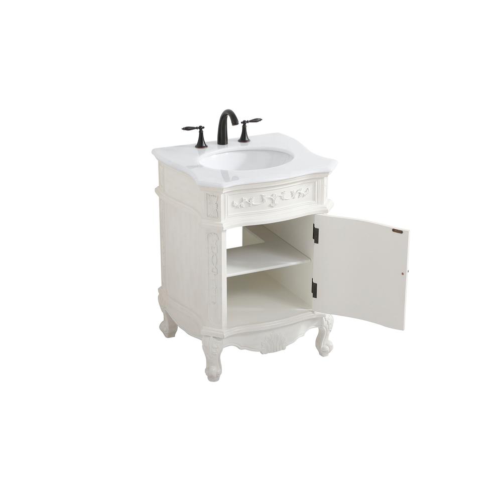 24 inch Single Bathroom vanity in antique white. Picture 9