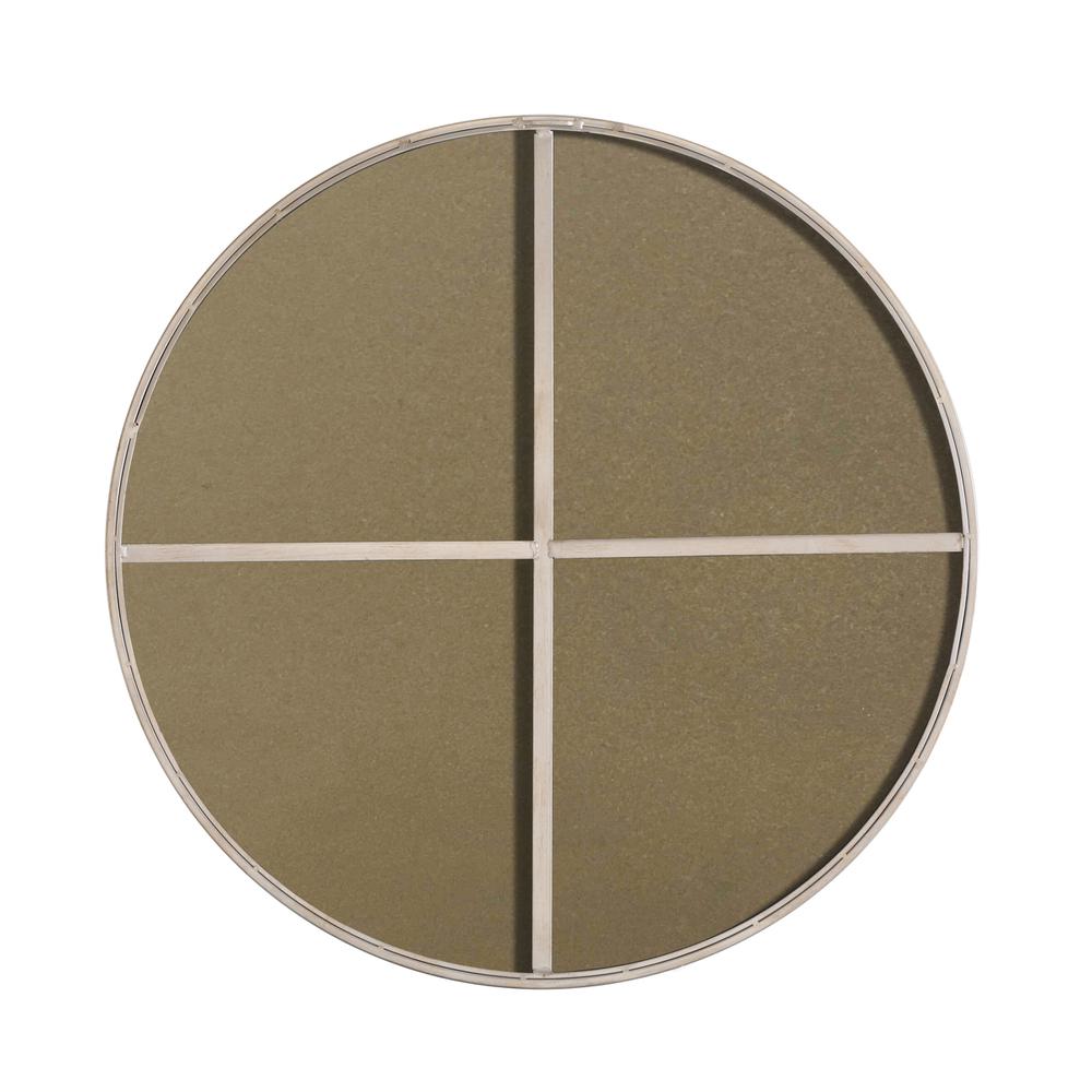 Metal frame Round Mirror 36 inch Silver finish. Picture 8