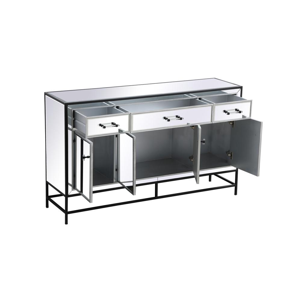 James 60 in. mirrored credenza in black. Picture 6