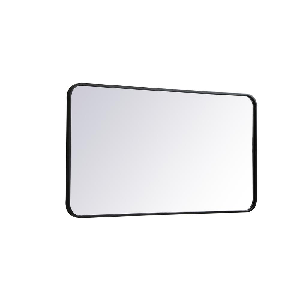 Soft corner metal rectangular mirror 22x40 inch in Black. Picture 5