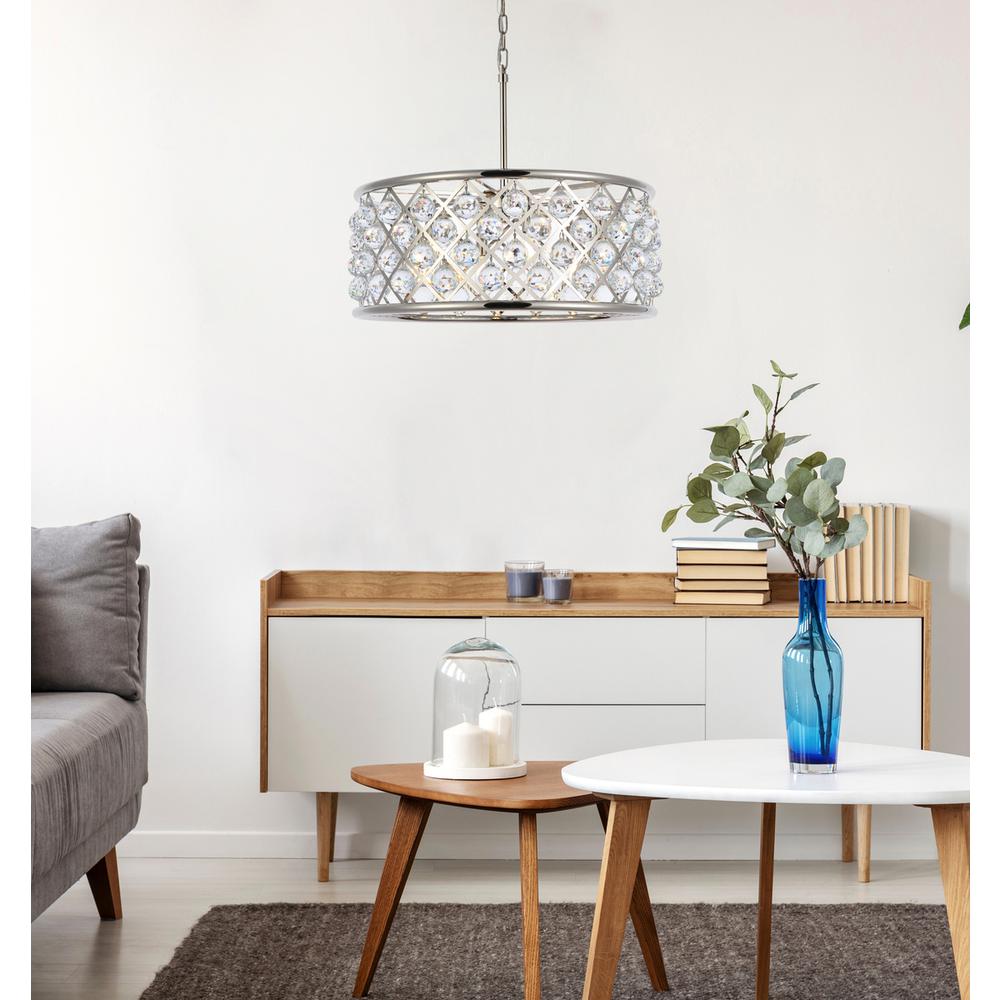 Madison 6 light polished Nickel Chandelier Clear Royal Cut Crystal. Picture 8