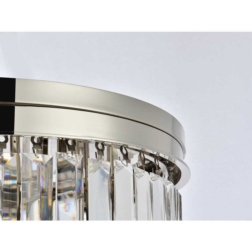 Sydney 9 light polished nickel Flush Mount Clear Royal Cut Crystal. Picture 4