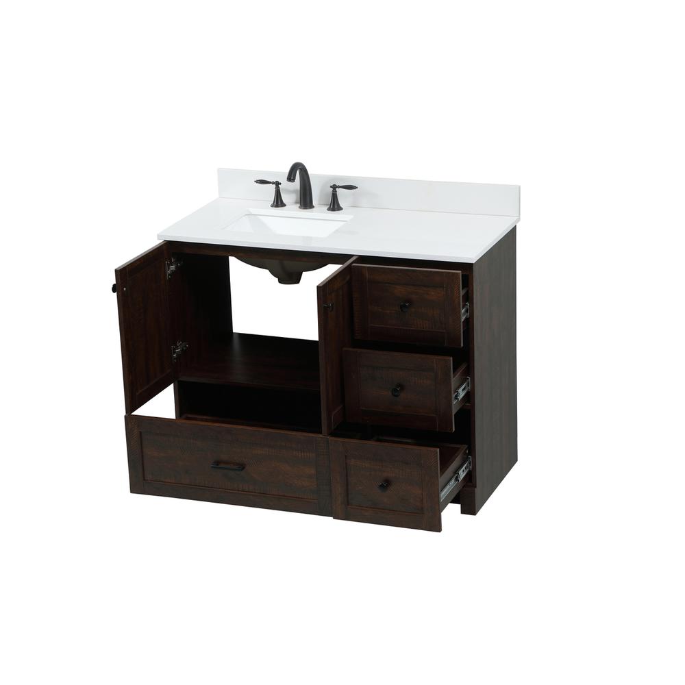 42 inch Single bathroom vanity in expresso with backsplash. Picture 9