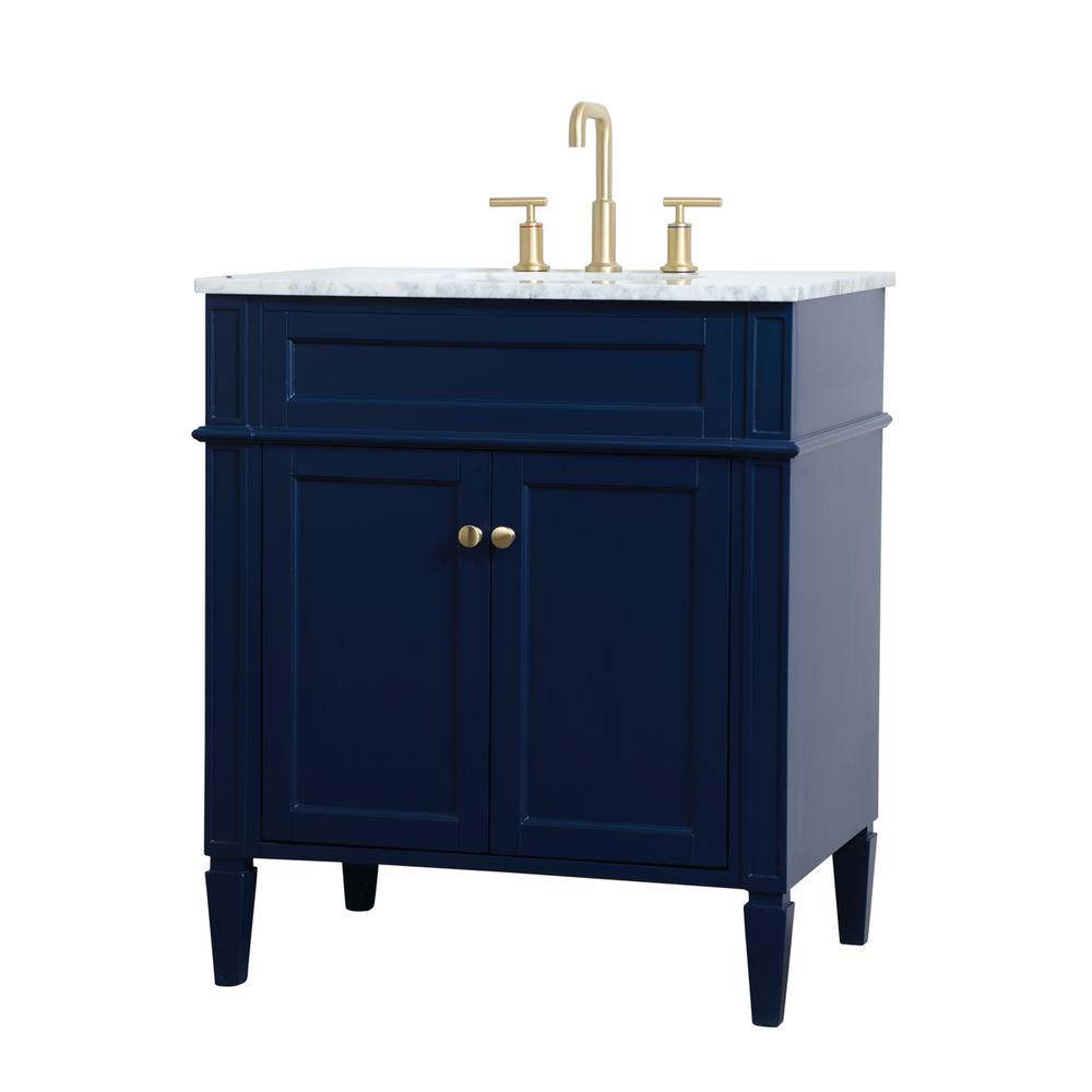 30 inch Single bathroom vanity in blue. Picture 6