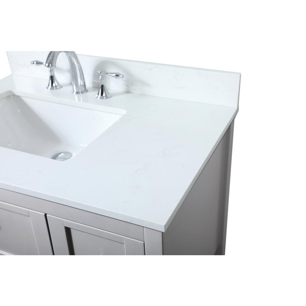 32 inch Single bathroom vanity in grey with backsplash. Picture 11