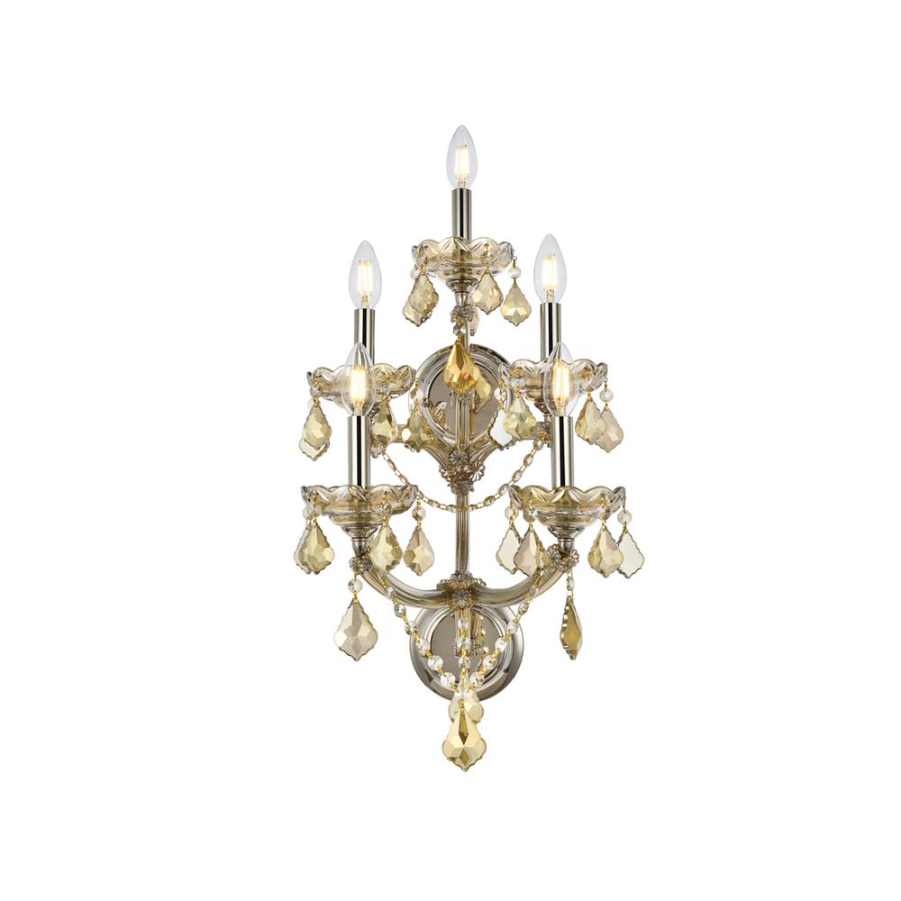 Maria Theresa 5 light Golden Teak Wall Sconce Golden Teak. Picture 1