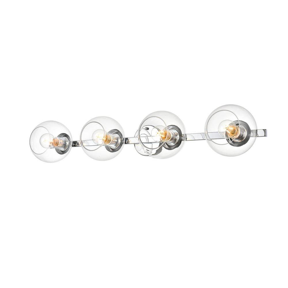 Rogelio 4 light Chrome and Clear Bath Sconce. Picture 2