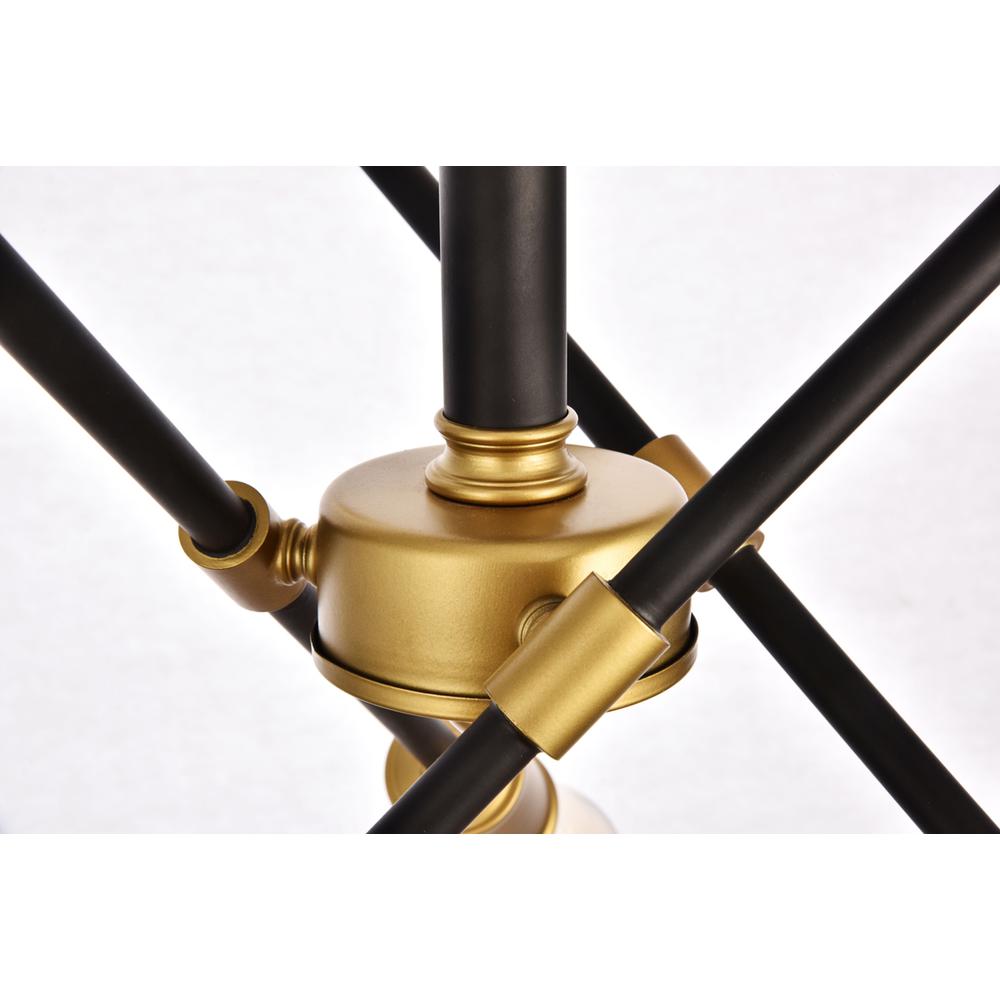 Axel Collection Flushmount D17.1 H16.6 Lt:6 Black and Brass Finish. Picture 3