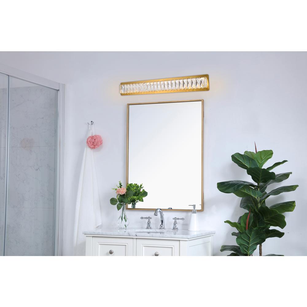 Monroe Integrated LED chip light gold Wall Sconce Clear Royal Cut Crystal. Picture 7