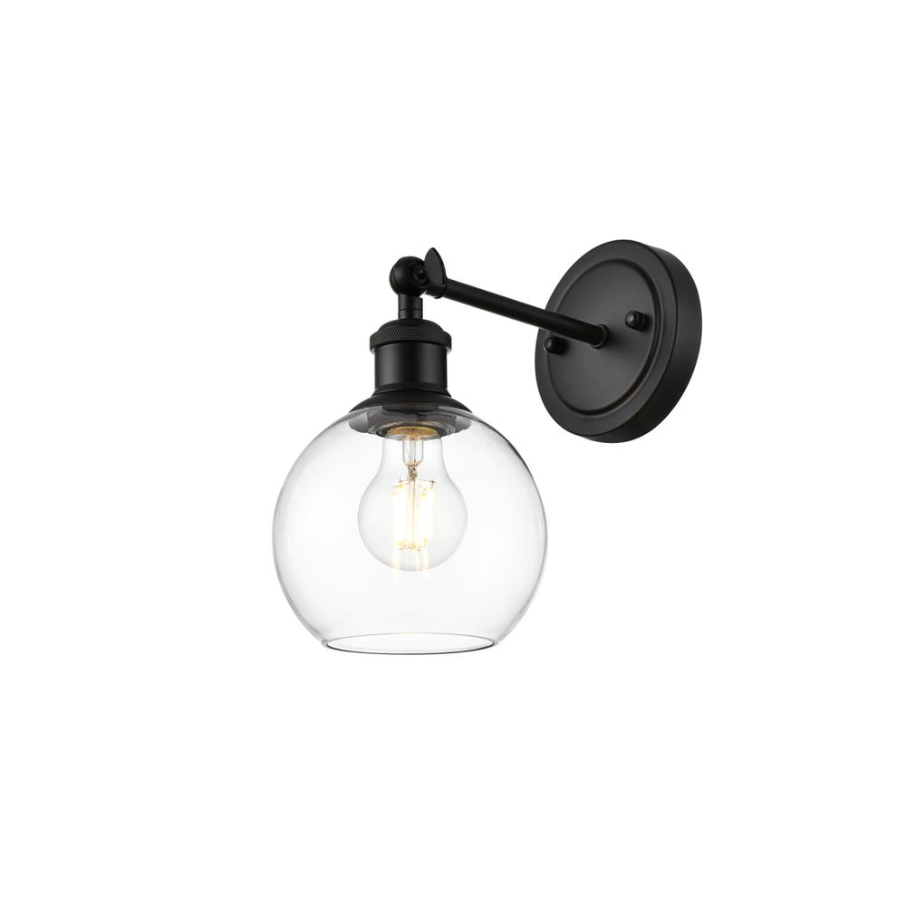 Kai 1 light Black and Clear Bath Sconce. Picture 2