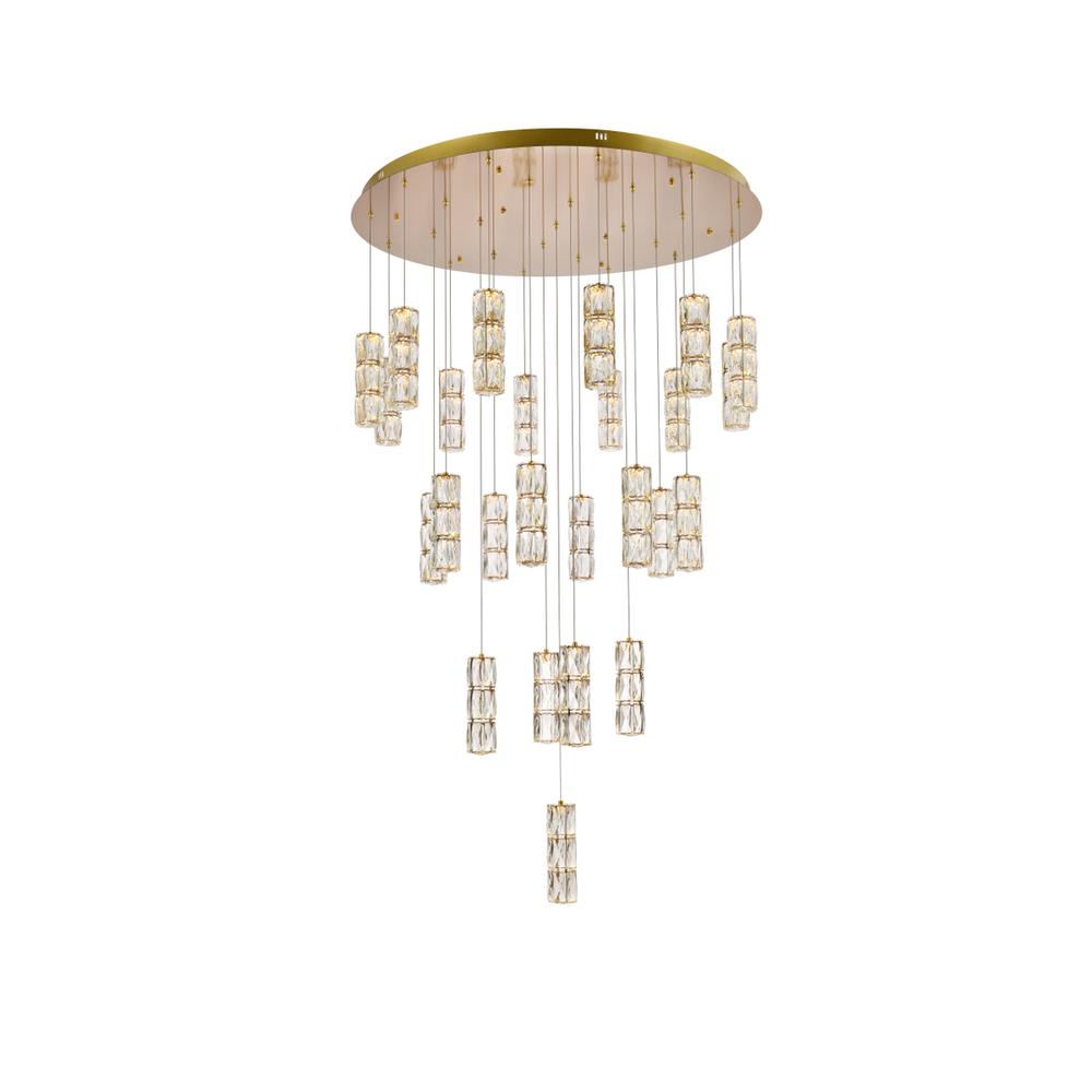 Polaris 42 inch LED chandelier in gold. Picture 2