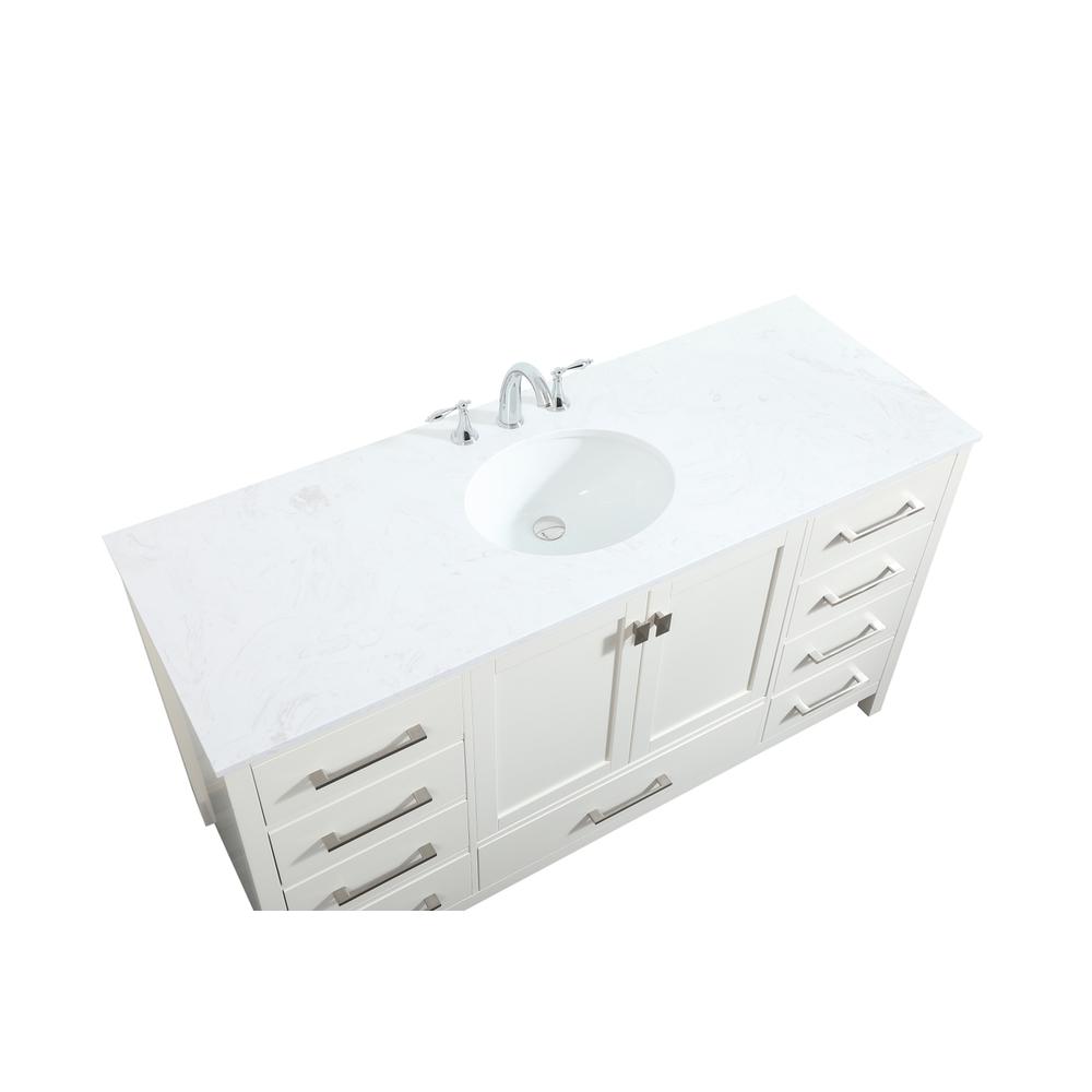 60 inch Single bathroom vanity in white. Picture 10