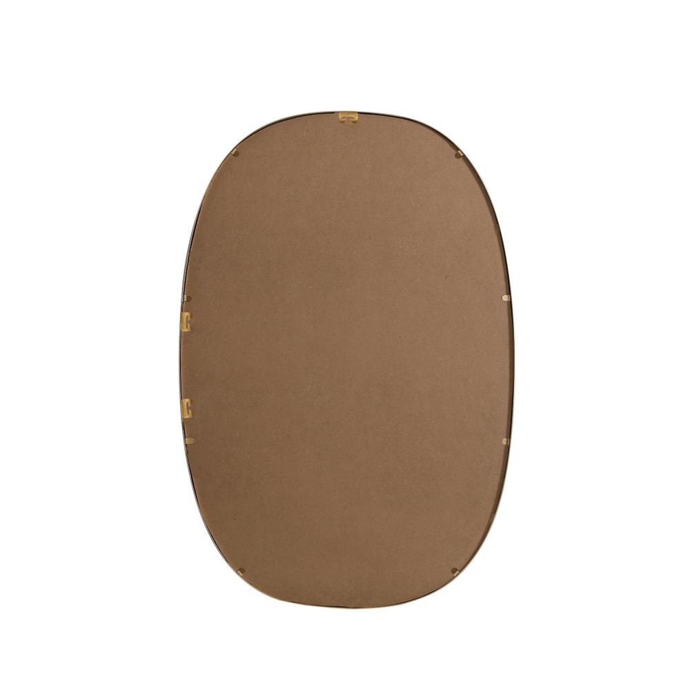 Metal Frame Oval Mirror 27x40 Inch in Brass. Picture 10