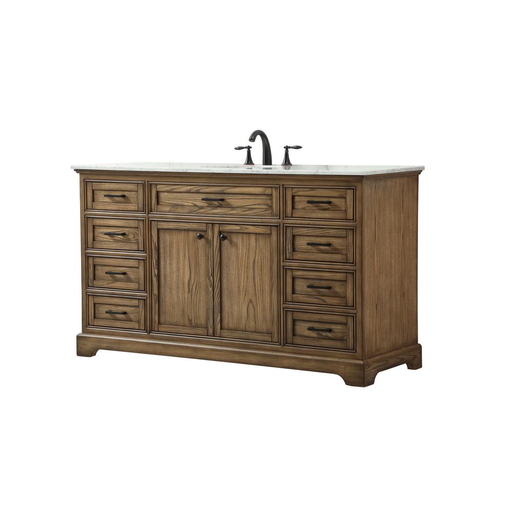 60 inch Single bathroom vanity in driftwood. Picture 7