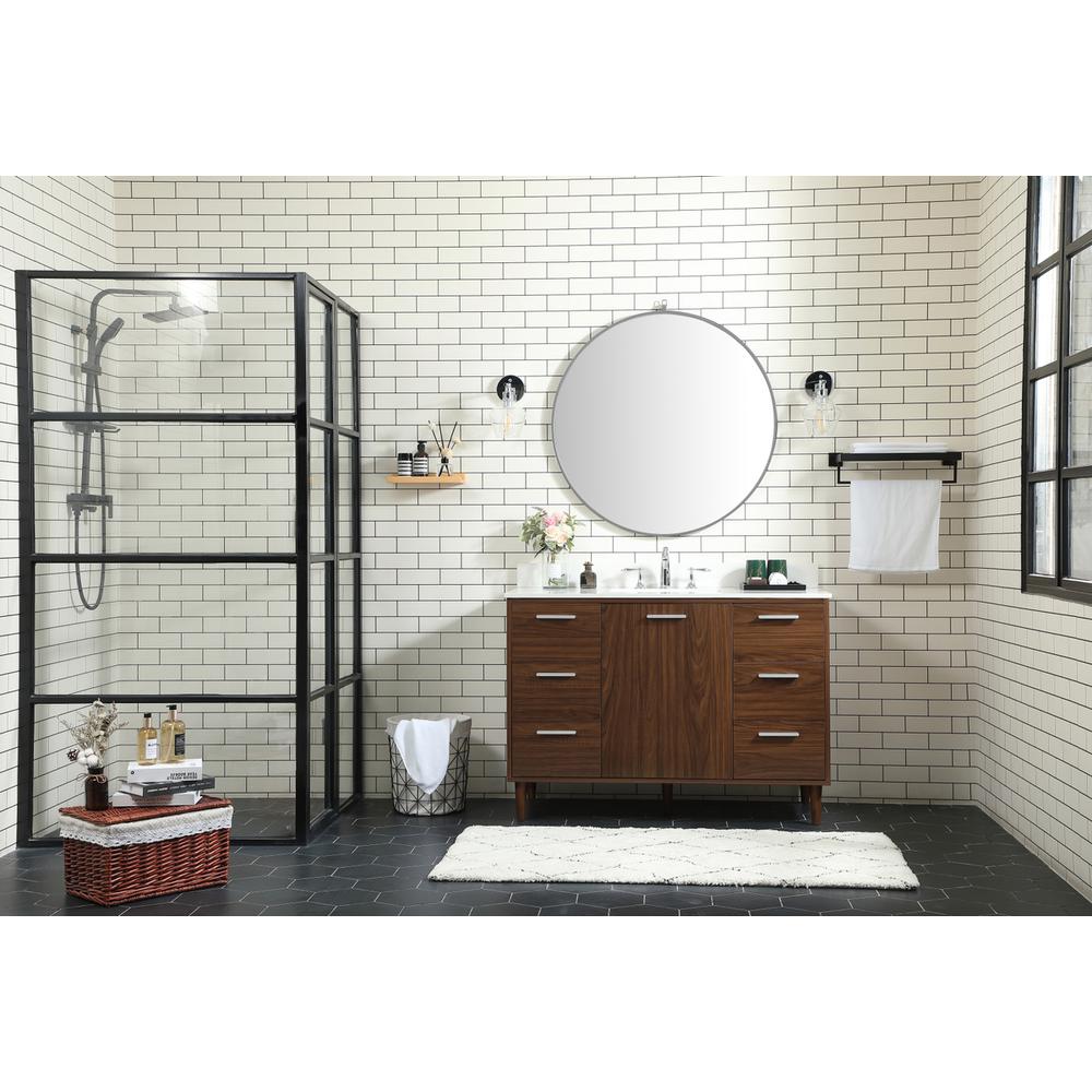 48 inch bathroom vanity in Walnut with backsplash. Picture 4