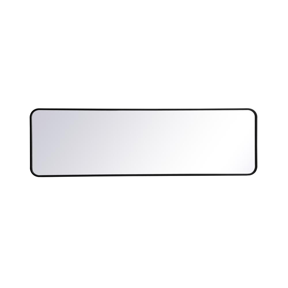 Soft corner metal rectangular mirror 18x60 inch in Black. Picture 6