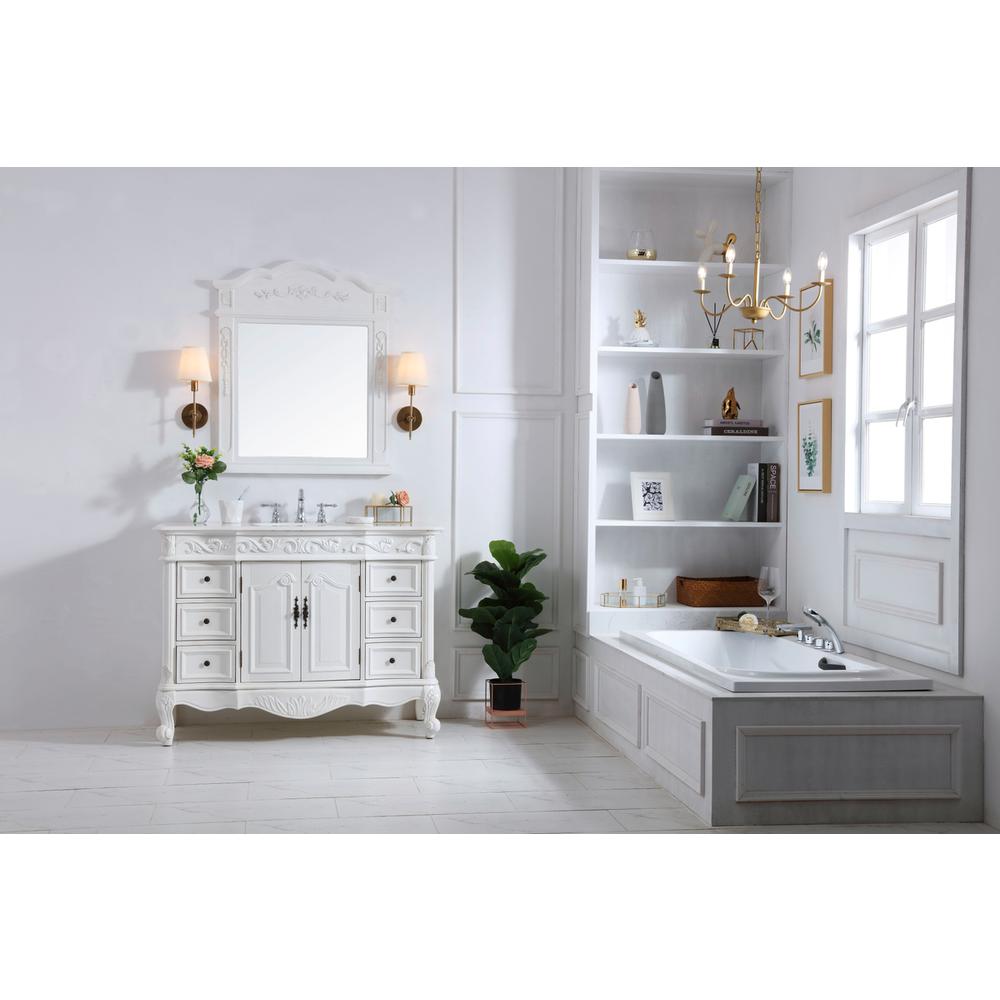 48 inch Single Bathroom vanity in antique white. Picture 8