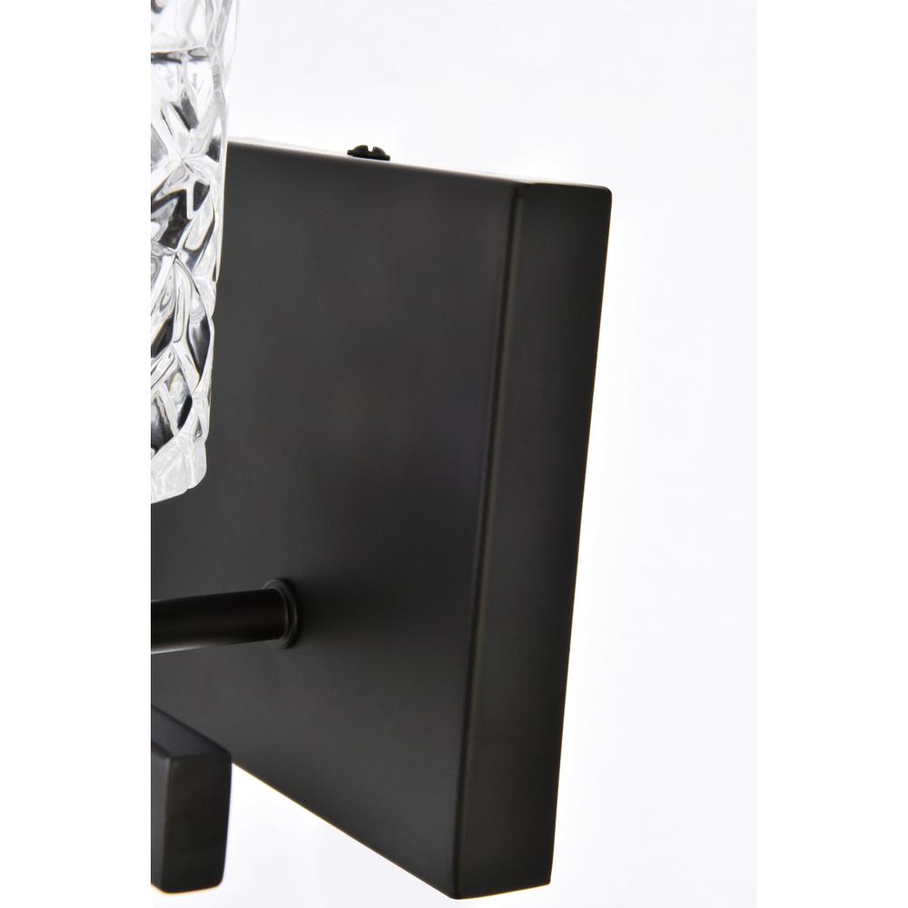 Cassie 1 light bath sconce in black with clear shade. Picture 4