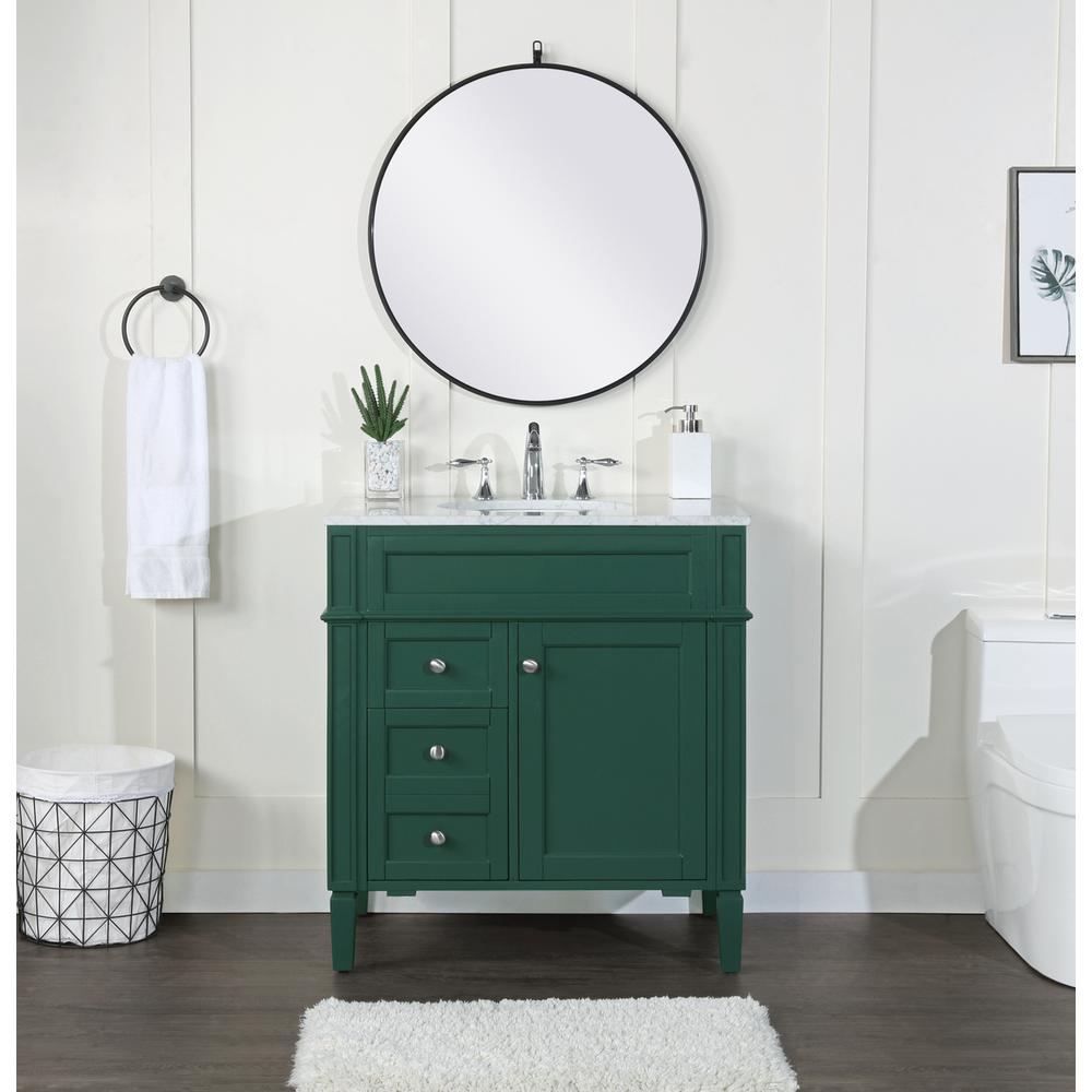 32 inch Single bathroom vanity in green. Picture 4