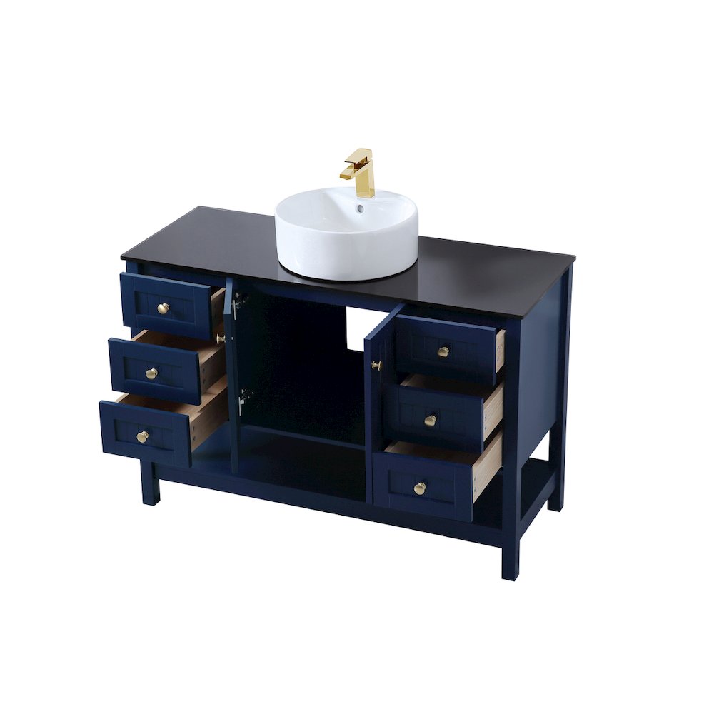 48 Inch Vessel Sink Bathroom Vanity In Blue. Picture 9