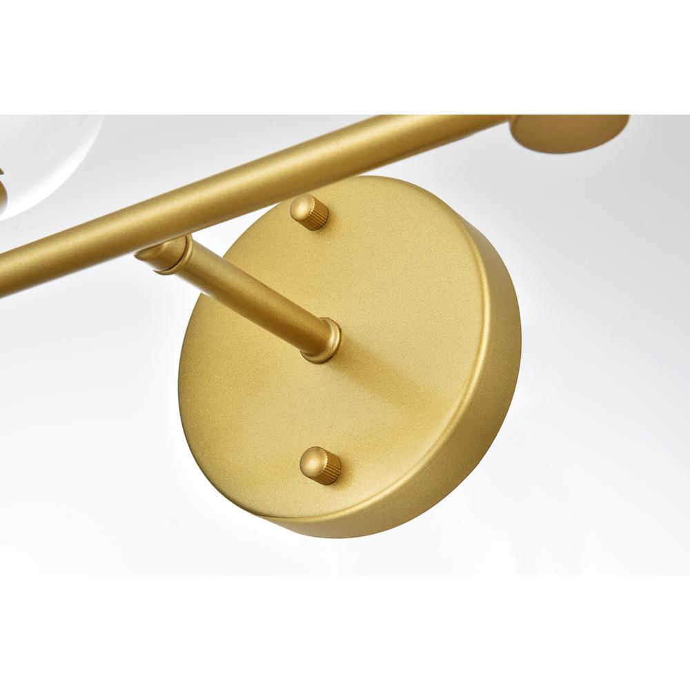 Jaelynn 2 light Brass and Clear Bath Sconce. Picture 5