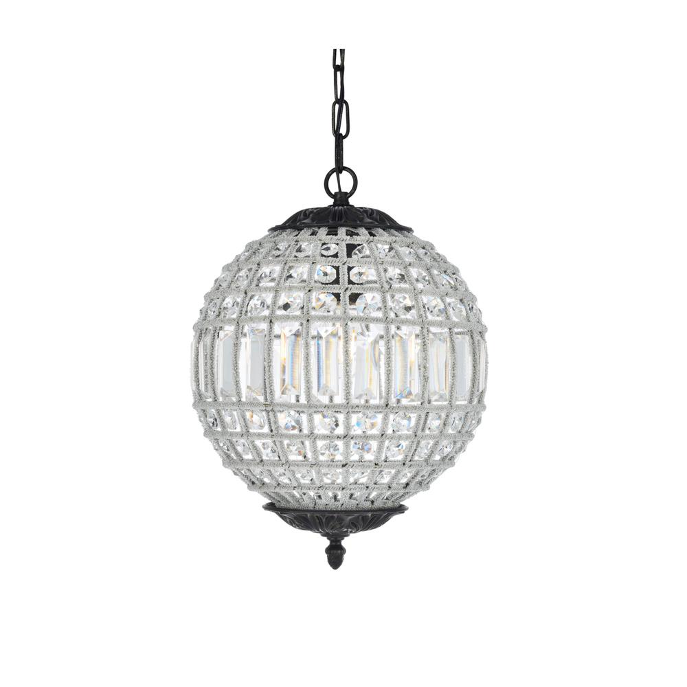 Olivia 1 light Dark Bronze Pendant Clear Royal Cut Crystal. Picture 6