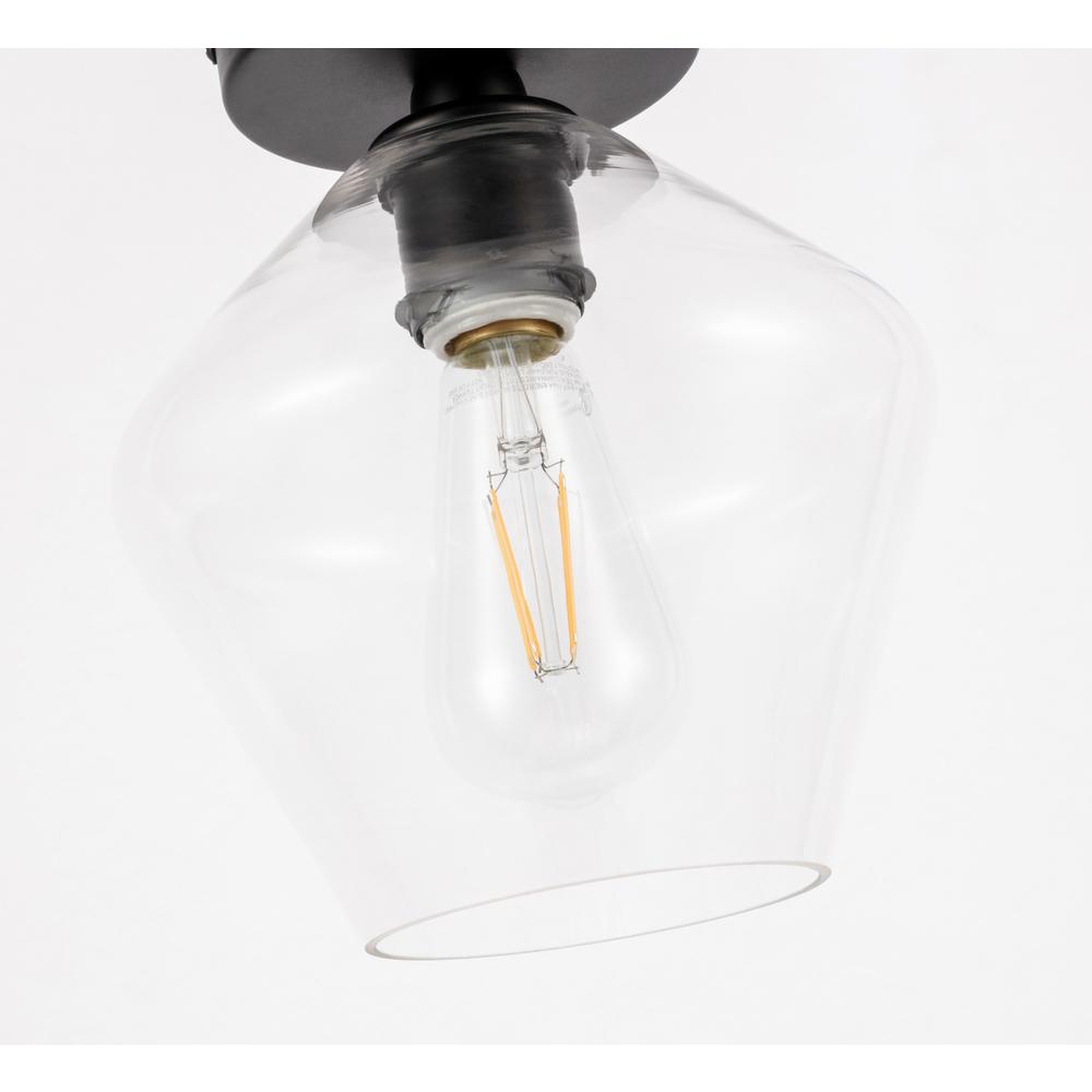 Gene 1 light Black and Clear glass Flush mount. Picture 9