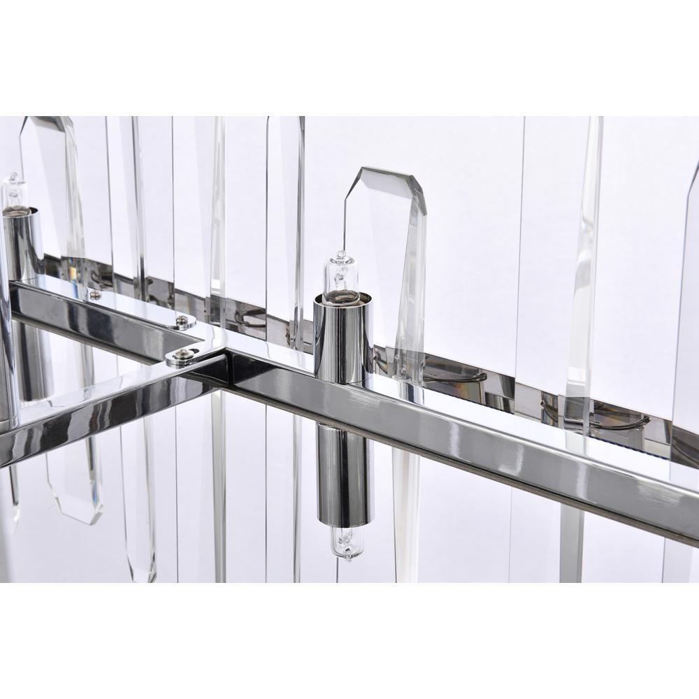 Serena 30 inch crystal rectangle chandelier in chrome. Picture 4