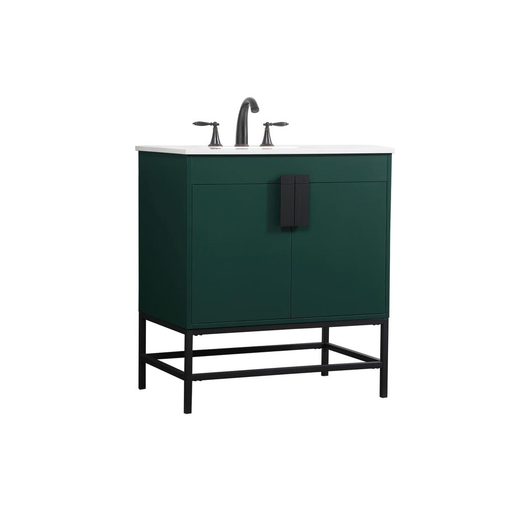 30 inch Single bathroom vanity in green. Picture 7