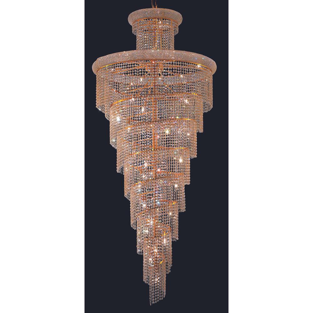 Spiral 32 light Gold Chandelier Clear Royal Cut Crystal. Picture 1