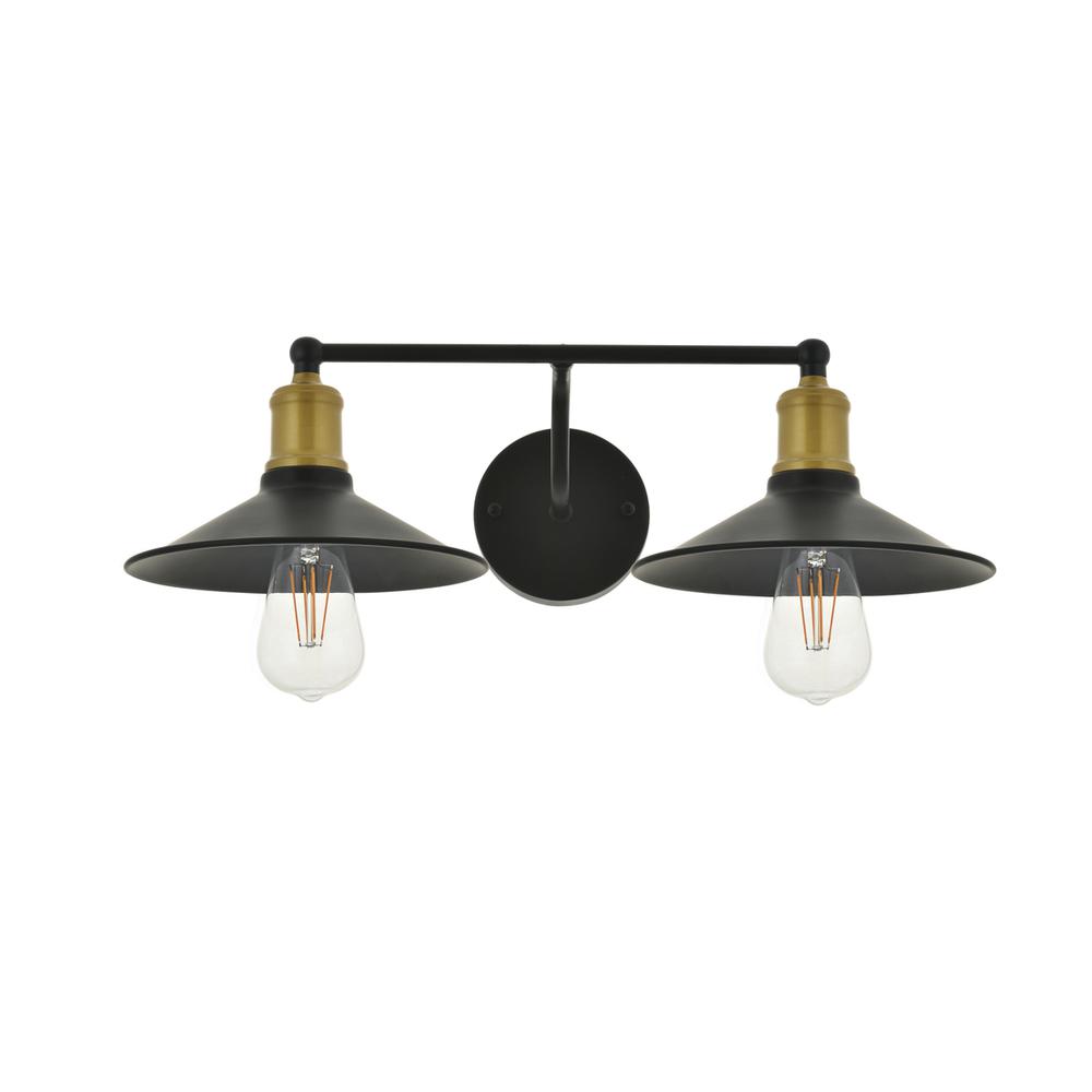 Etude  2 light brass and black Wall Sconce. Picture 4