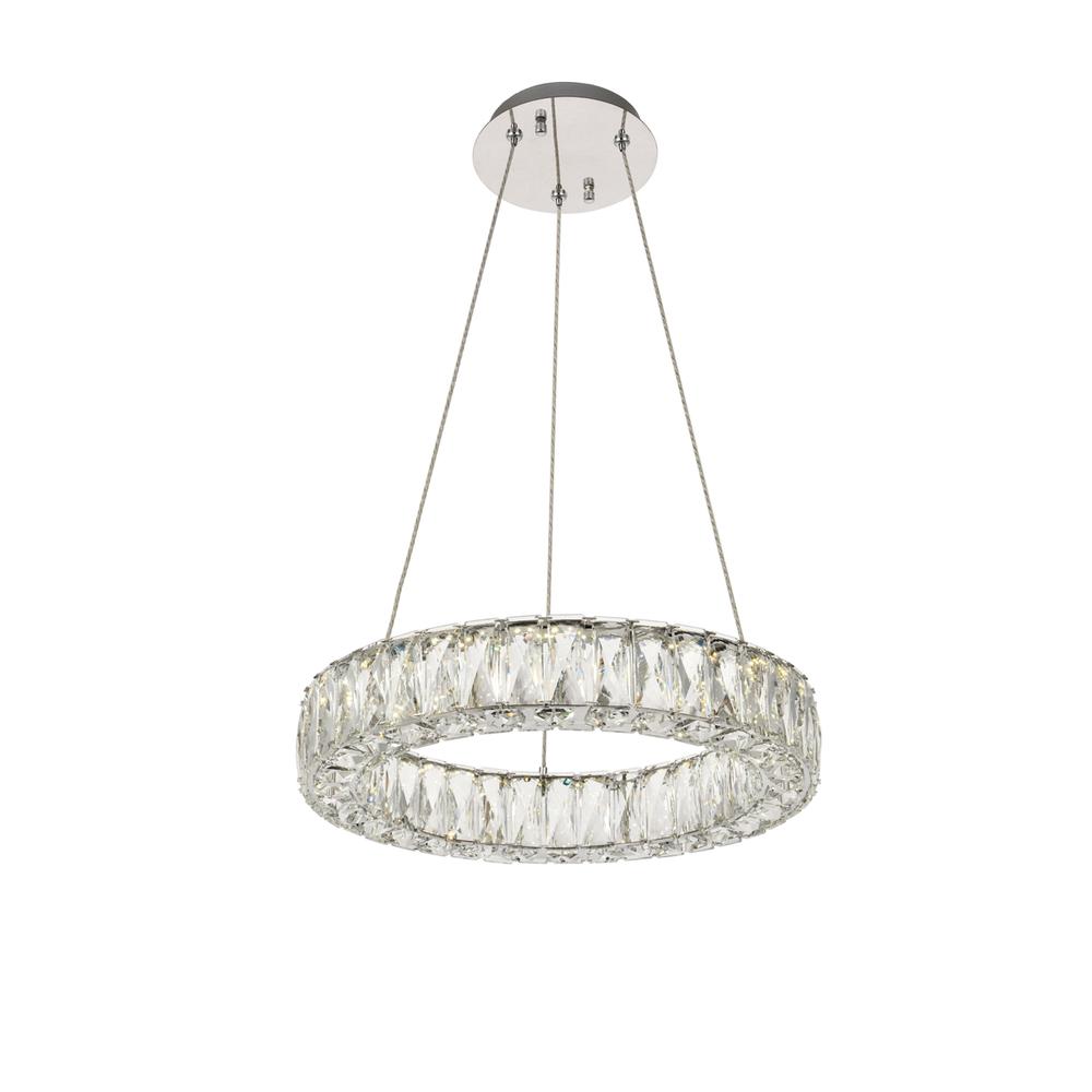 Monroe Integrated LED chip light Chrome Pendant Clear Royal Cut Crystal. Picture 2