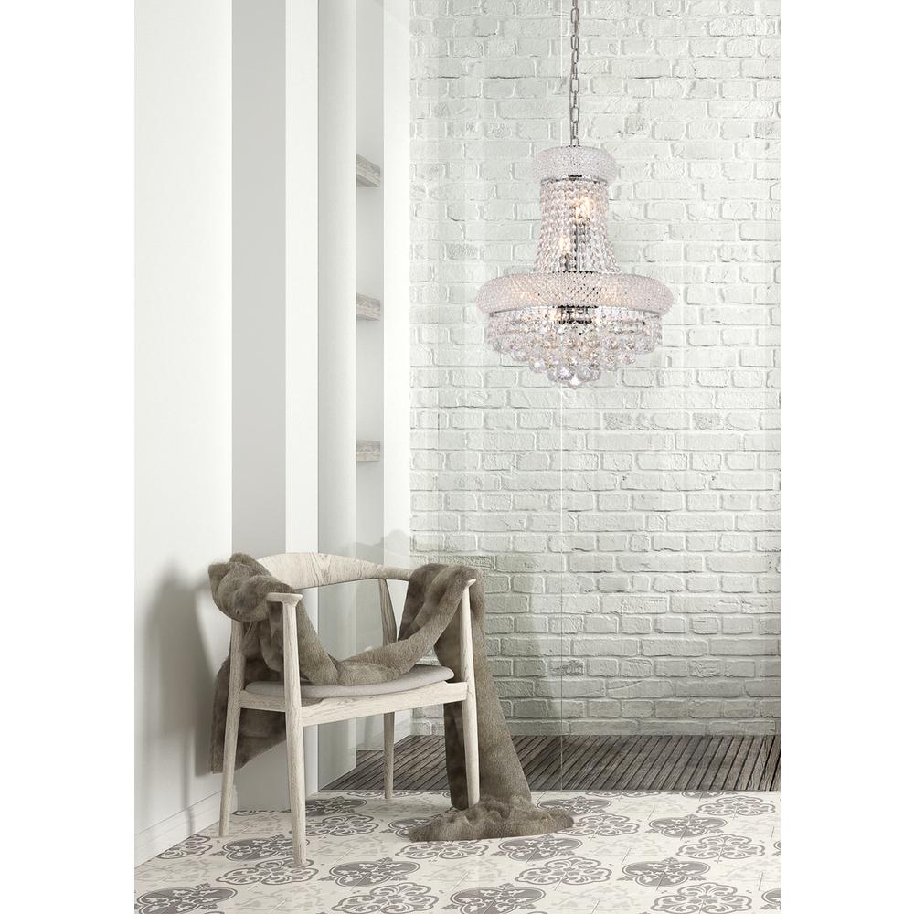 Primo 8 light Chrome Pendant Clear Royal Cut Crystal. Picture 9