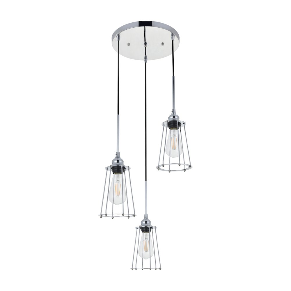 Auspice 3 Light Chrome Pendant. Picture 8