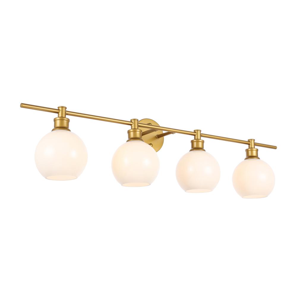 Collier 4 light Brass and Frosted white glass Wall sconce. Picture 13