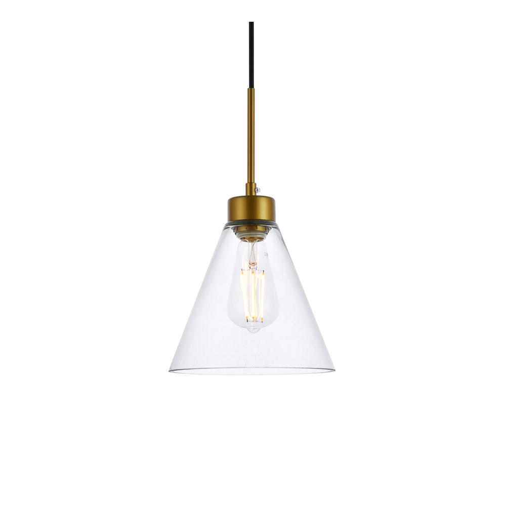 Mera 1 light brass pendant. Picture 2