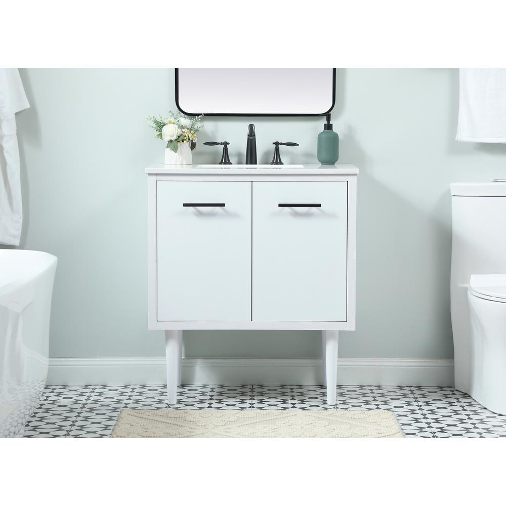 30 inch Single bathroom vanity in white. Picture 14