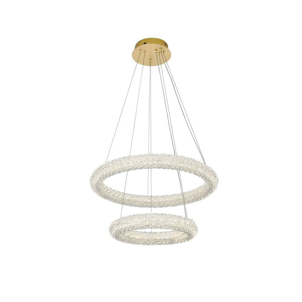 Bowen 24 inch Adjustable LED Chandelier in Satin Gold. Picture 2