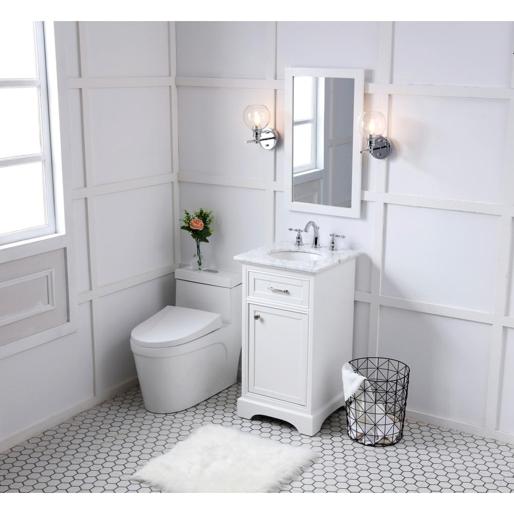 19 in. Single Bathroom Vanity set in white. Picture 10